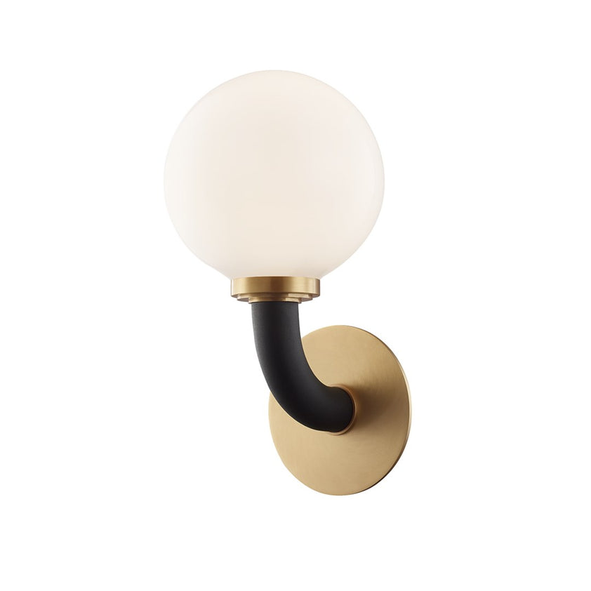 Werner Wall Sconce , Aged Brass/Dusk Black