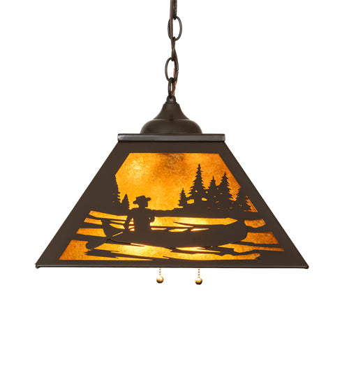 16" Square Canoe At Lake Pendant