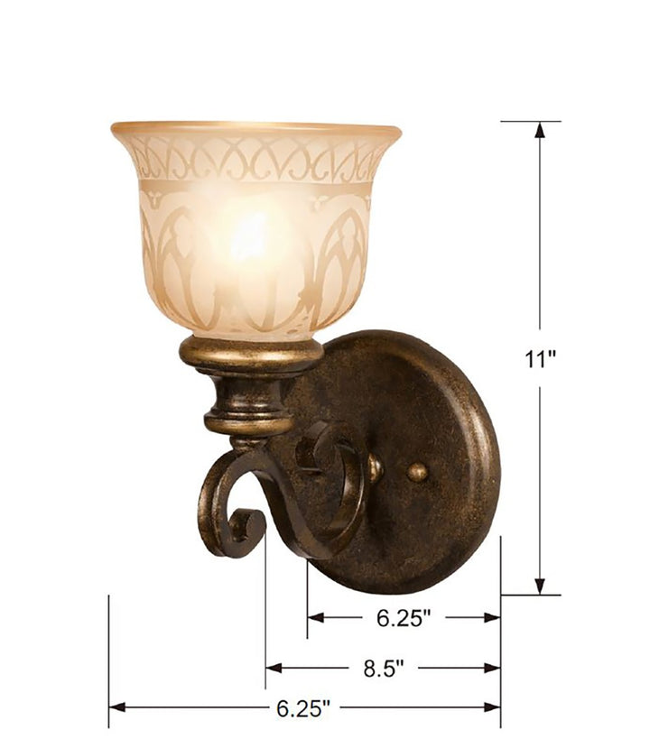 Crystorama Norwalk 1 Light Bronze Umber Sconce