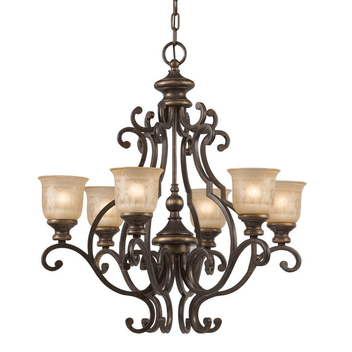 Crystorama Norwalk 6 Light Bronze Umber Chandelier