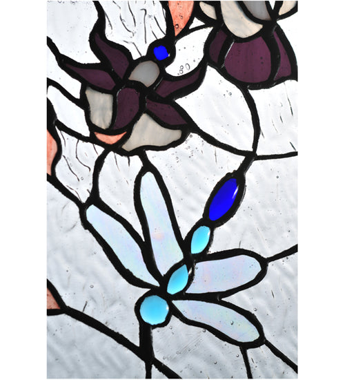 14"W X 24"H Kitten & Dragonfly Stained Glass Window