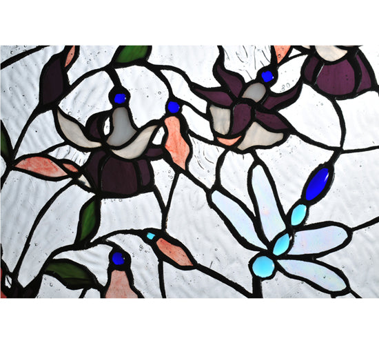 14"W X 24"H Kitten & Dragonfly Stained Glass Window