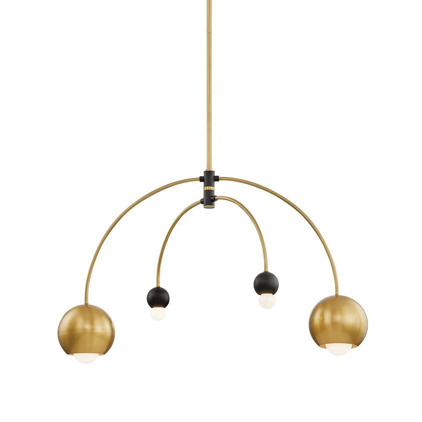 Willow Chandelier 23" - Aged Brass/Dusk Black