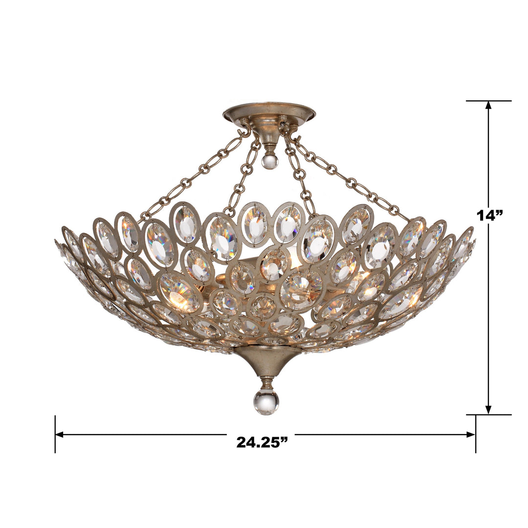 Crystorama Sterling 5 Light Distressed Twilight Semi Flush Mount