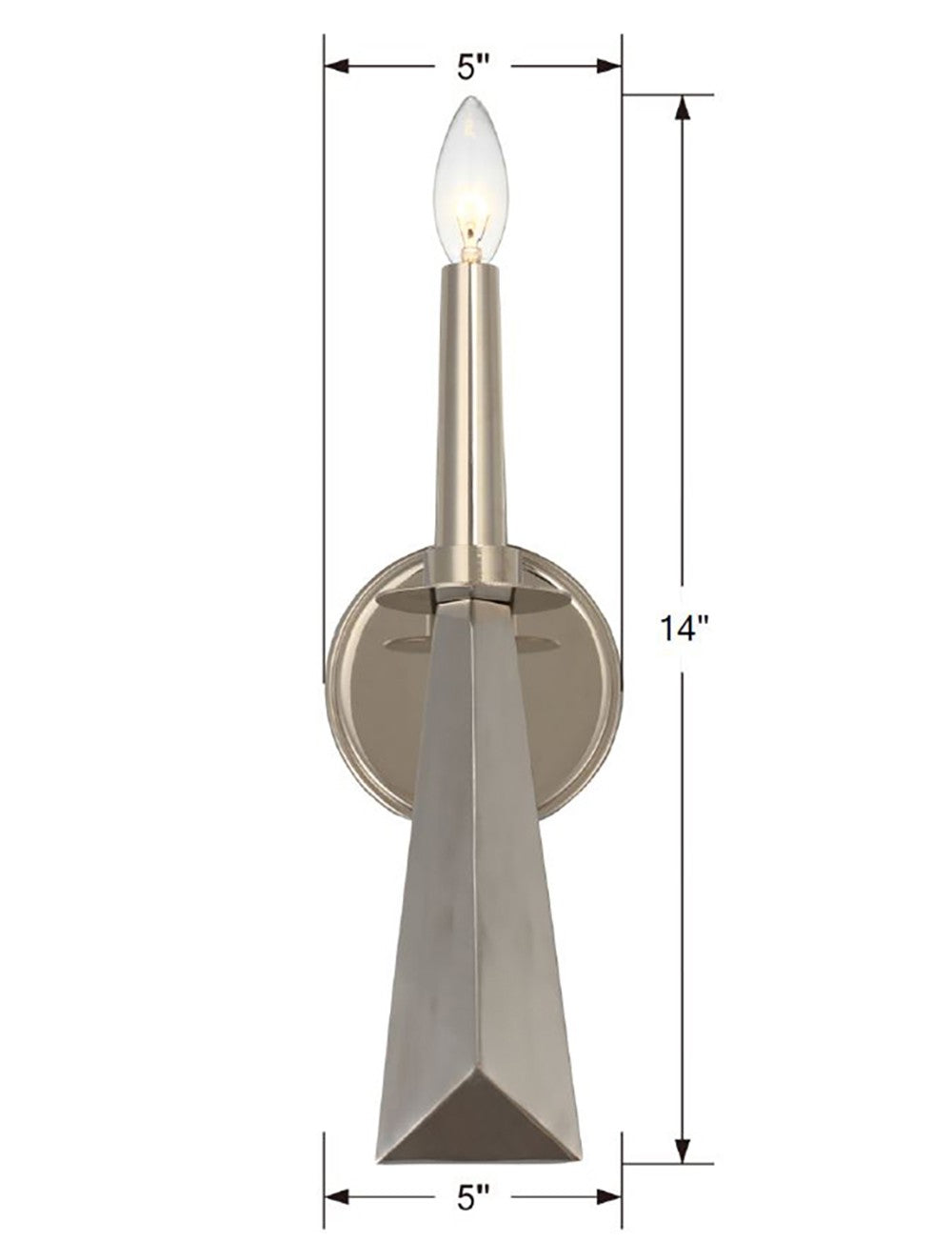 Crystorama Palmer 1 Light Polished Nickel Sconce