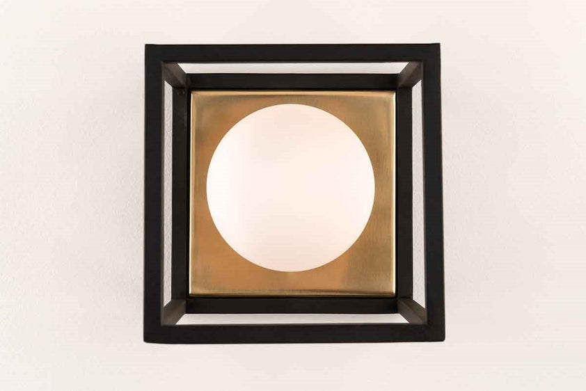 Aira Flush Mount 14" - Polished Nickel/Dusk Black