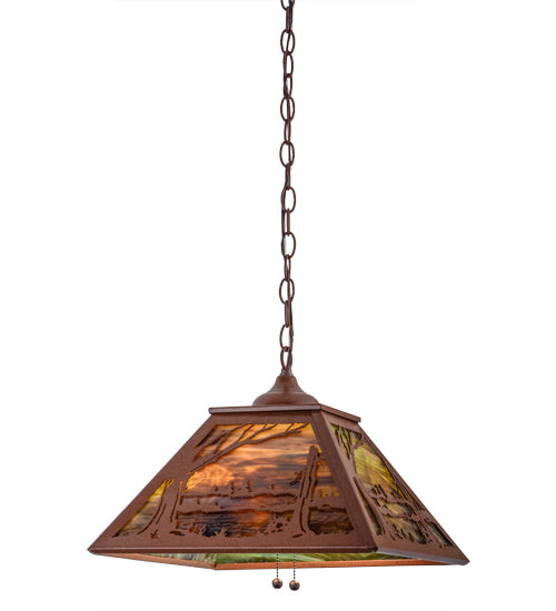 16"Sq Quiet Pond Pendant