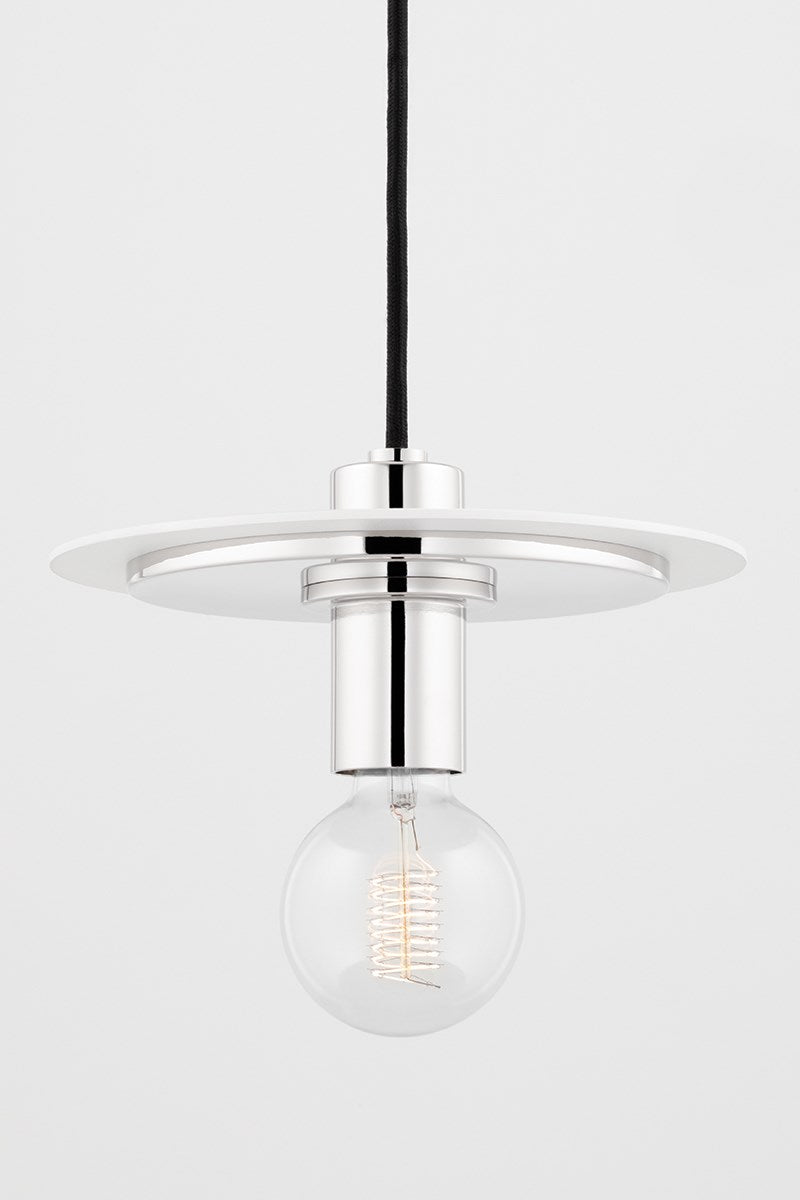 Milo Pendant 10" - Polished Nickel/Dusk Black