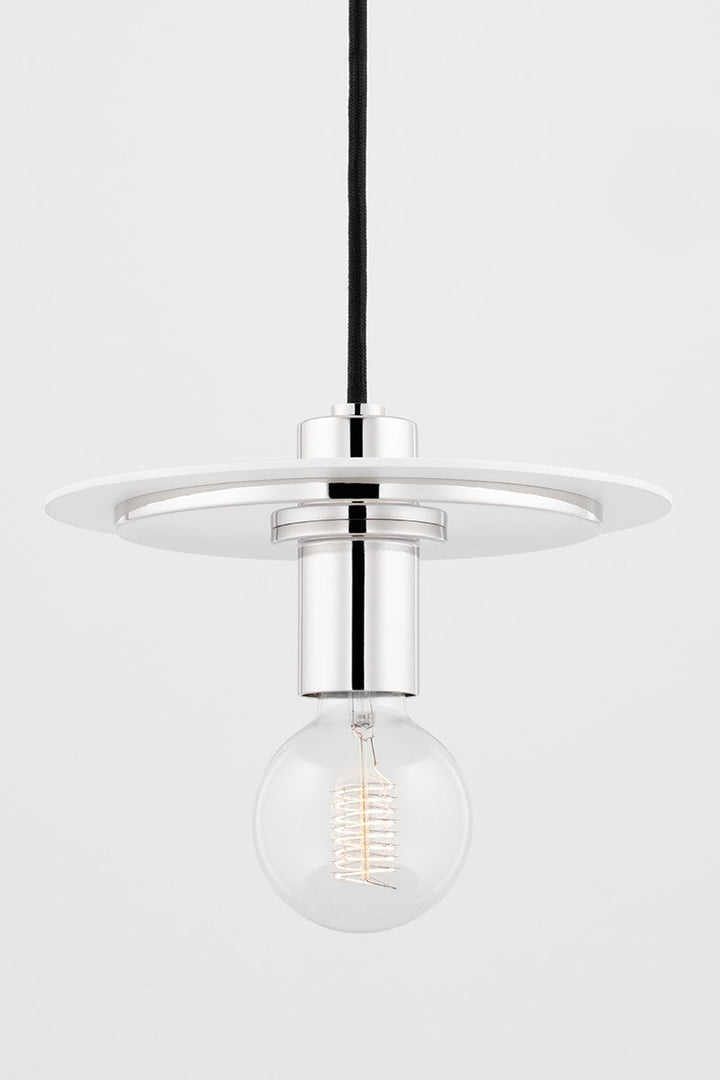 Milo Pendant 10" - Polished Nickel/Dusk Black