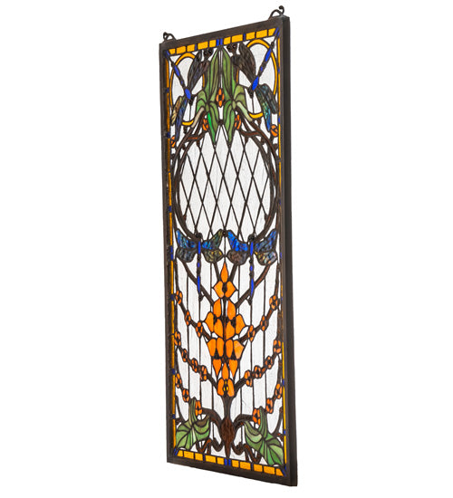 14" Wide Dragonfly Allure Stained Glass Window