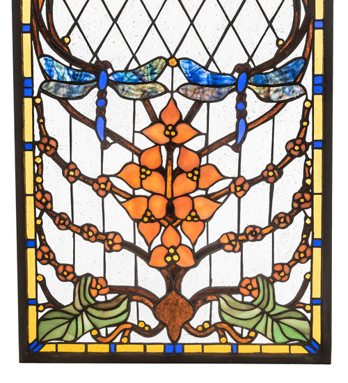 14" Wide Dragonfly Allure Stained Glass Window