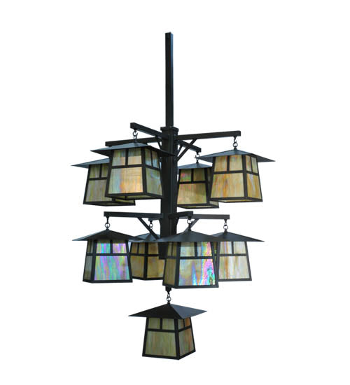 61"W Stillwater T Mission 9 Lt Hanging Lantern Chandelier