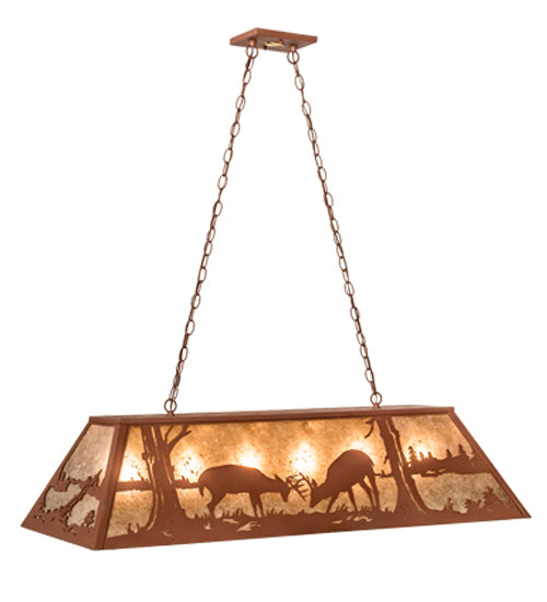 48"L Battling Bucks Oblong Pendant