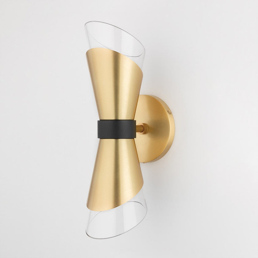 Angie Wall Sconce 15" - Aged Brass/Dusk Black