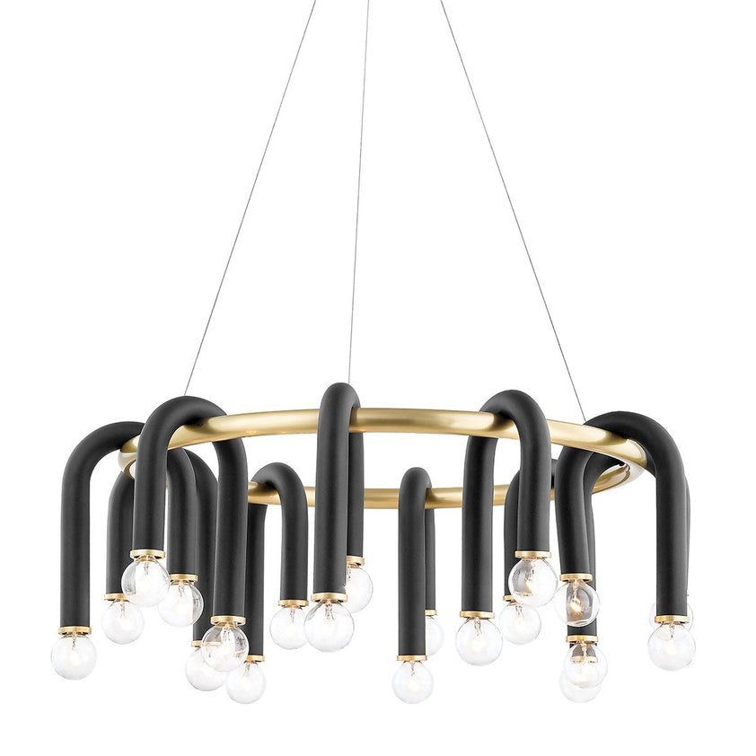 Whit Chandelier - Aged Brass/Dusk Black