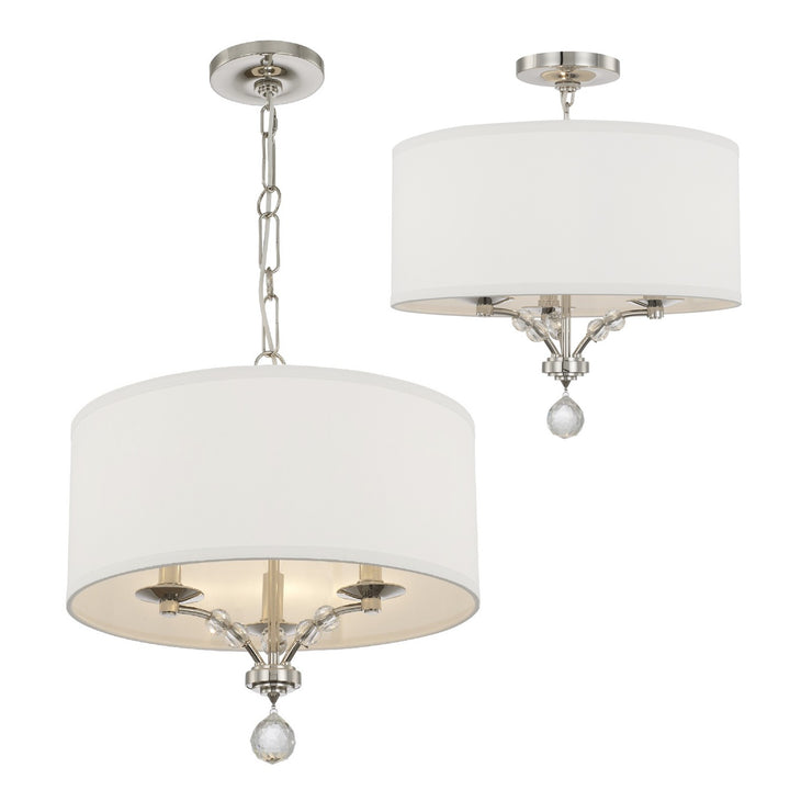 Crystorama Mirage 3 Light Polished Nickel Chandelier