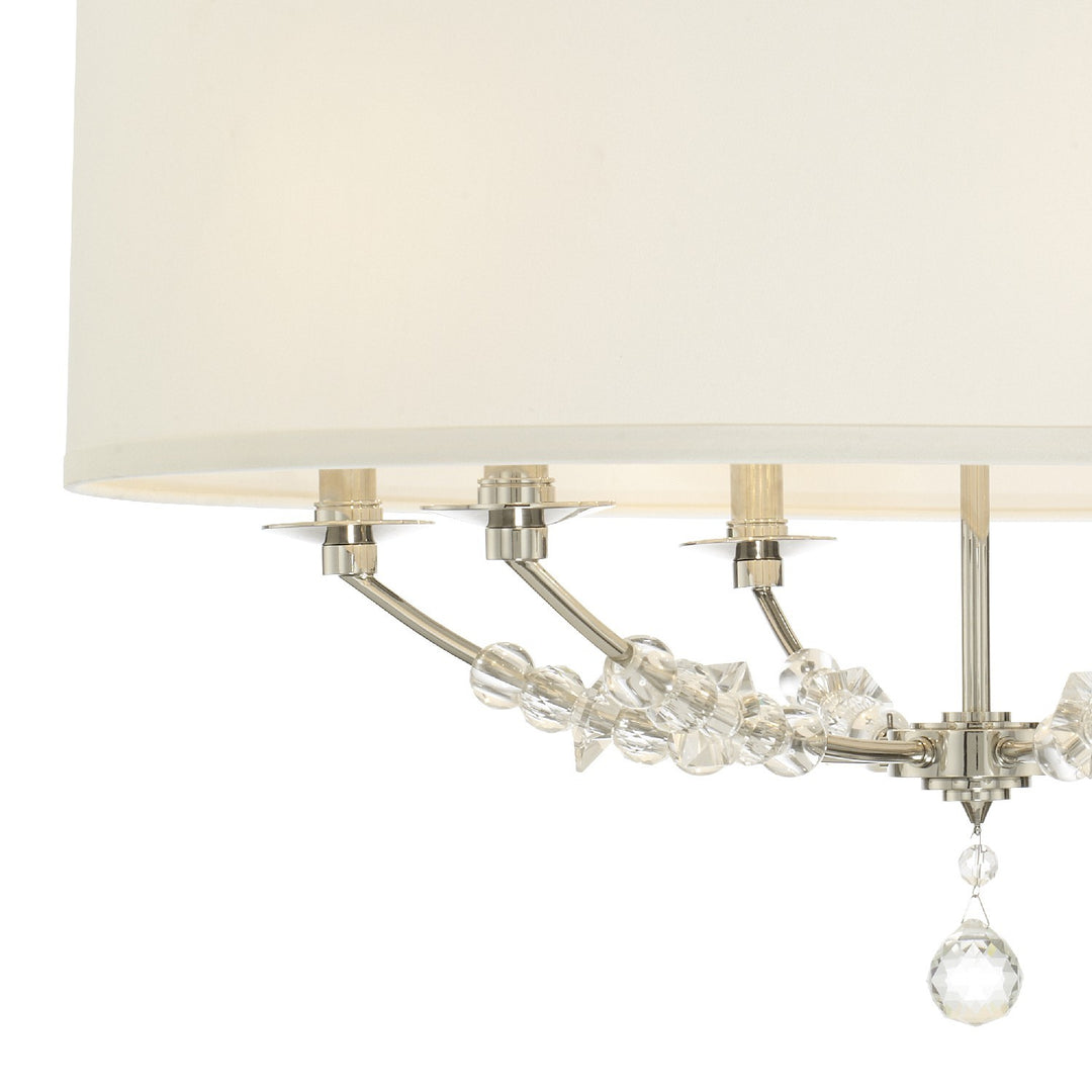 Crystorama Mirage 6 Light Polished Nickel Drum Shade Chandelier