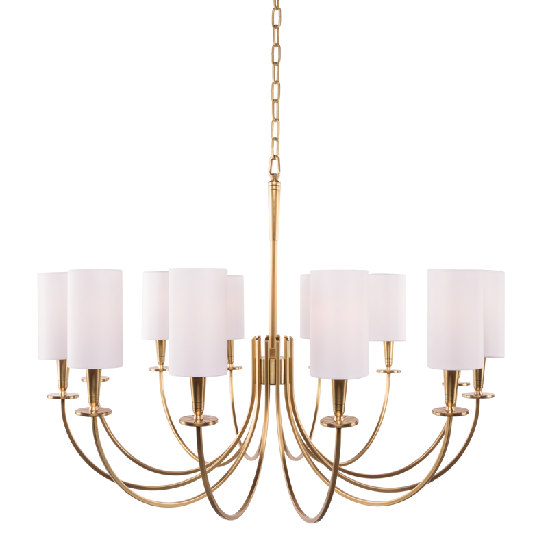 Mason Chandelier 27" - Aged Brass