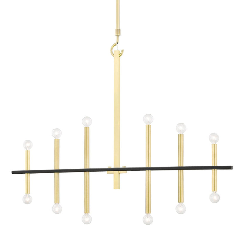 Colette Chandelier 36" - Aged Brass/Dusk Black