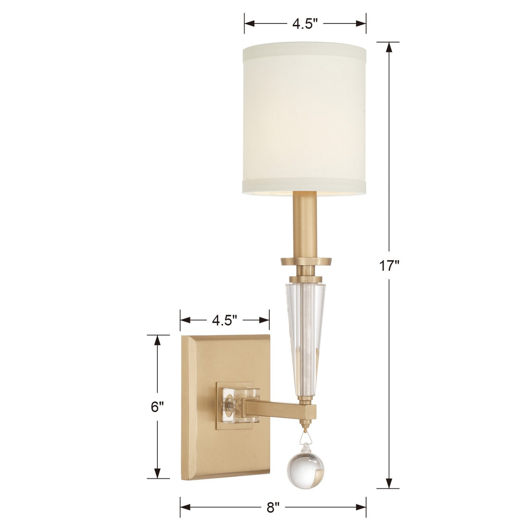 Crystorama Paxton 1 Light Aged Brass Sconce