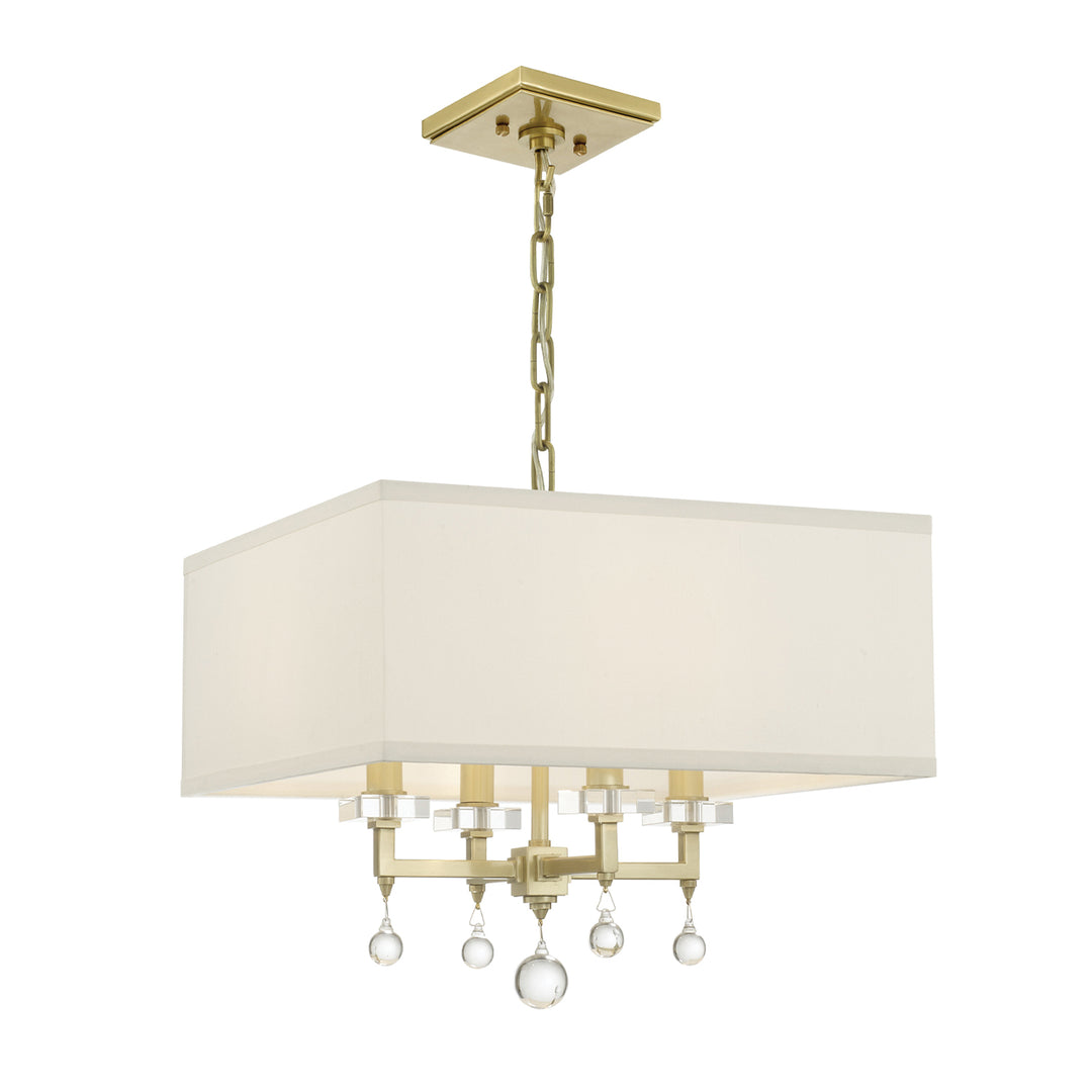 Paxton 4 Light Aged Brass Semi Flush Mount