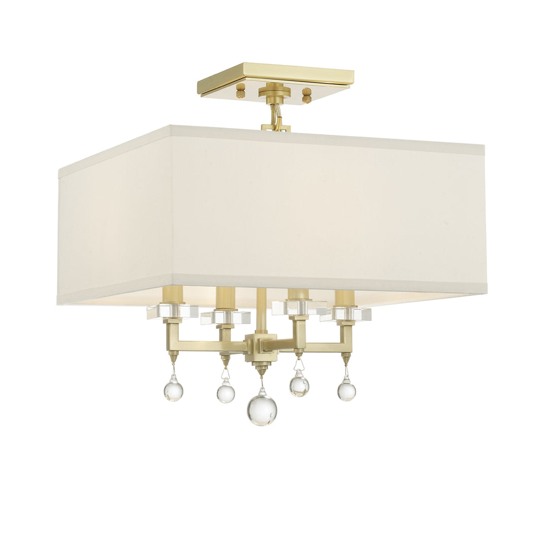 Paxton 4 Light Aged Brass Semi Flush Mount