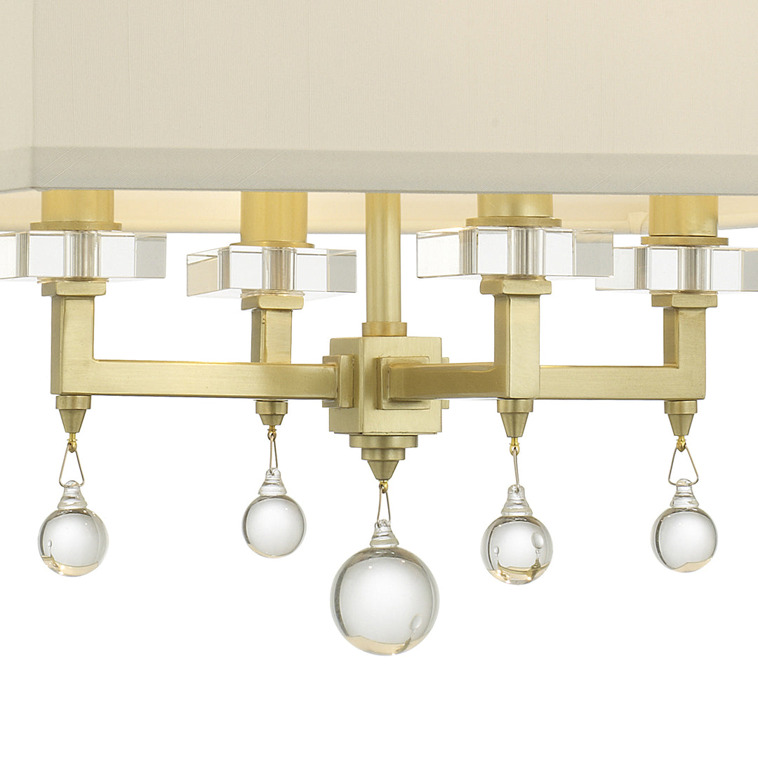 Crystorama Paxton 4 Light Aged Brass Semi Flush Mount