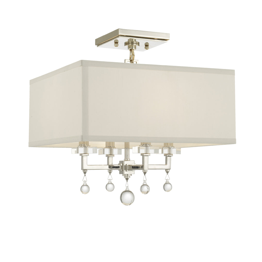 Paxton 4 Light Aged Brass Semi Flush Mount