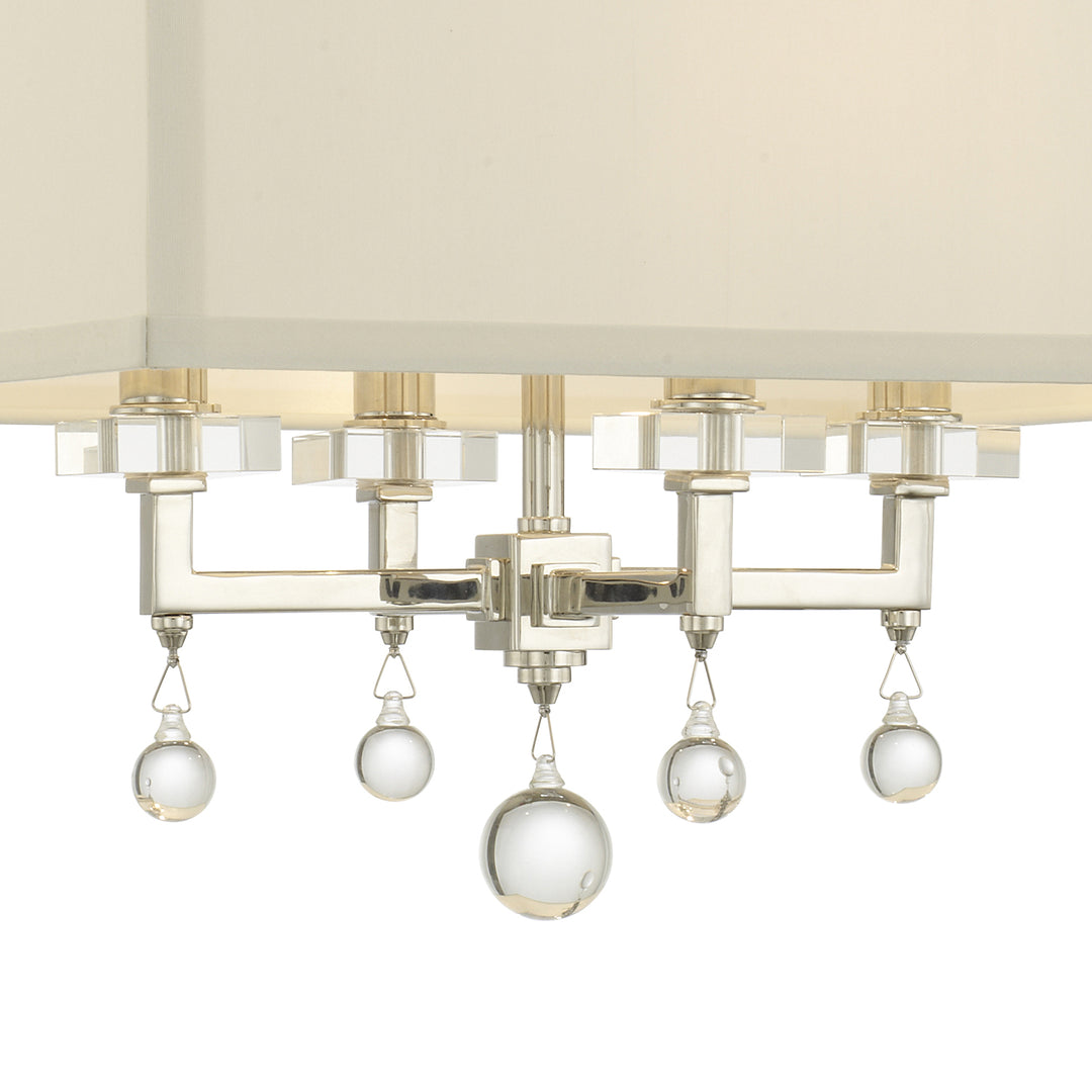 Crystorama Paxton 4 Light Aged Brass Semi Flush Mount