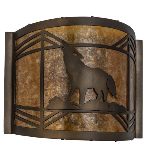 12" Wide Wolf On The Loose Wall Sconce