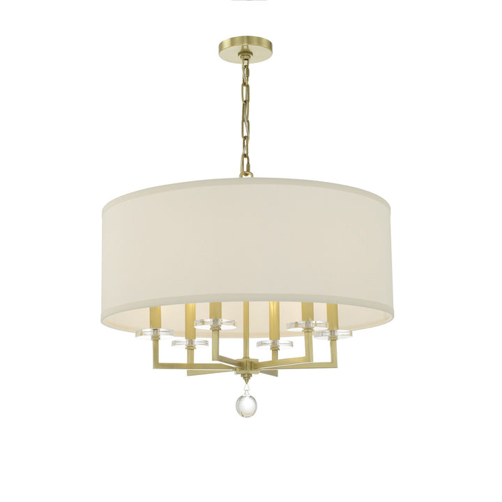 Crystorama Paxton 6 Light Aged Brass Chandelier