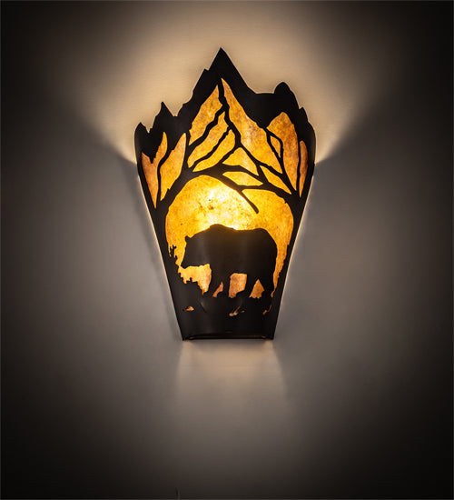 8" Wide Bear At Dawn Wall Sconce