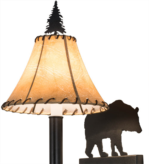 8"W Black Bear Swing Arm Wall Sconce