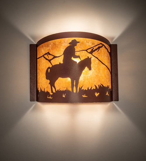 12" Wide Cowboy Wall Sconce