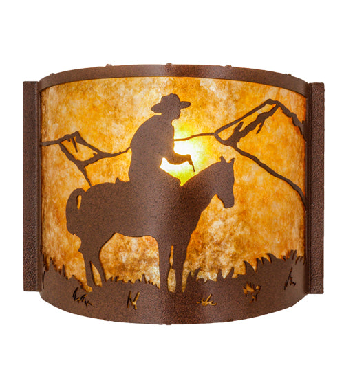 12" Wide Cowboy Wall Sconce