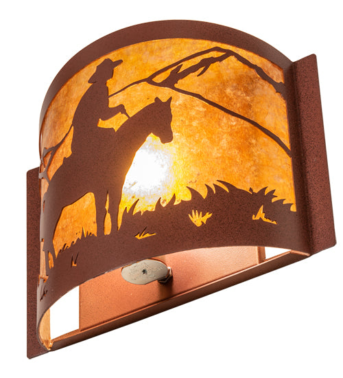 12" Wide Cowboy Wall Sconce