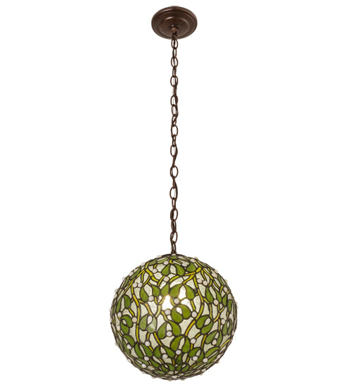 12" Wide Mistletoe Ball Pendant