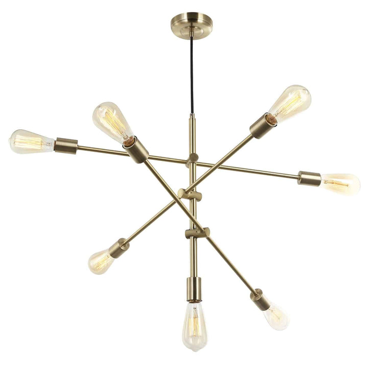 Dainolite 7 Light Incandescent Adjustable Pendant Aged Brass Finish