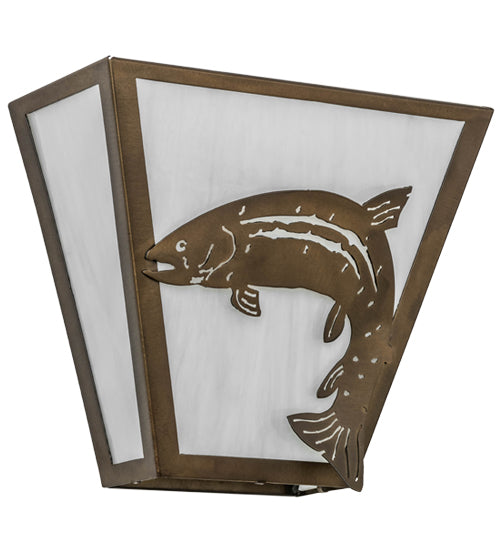 13"W Leaping Trout Wall Sconce