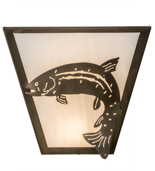 13"W Leaping Trout Wall Sconce