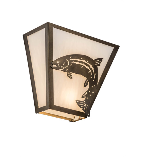 13"W Leaping Trout Wall Sconce