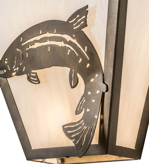 13"W Leaping Trout Wall Sconce