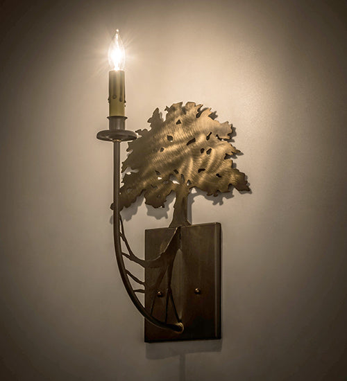 10" Wide Oak Tree Wall Sconce