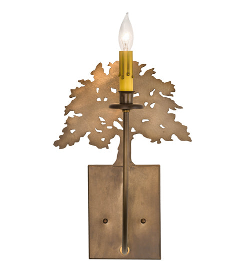 10" Wide Oak Tree Wall Sconce