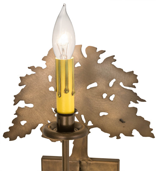 10" Wide Oak Tree Wall Sconce