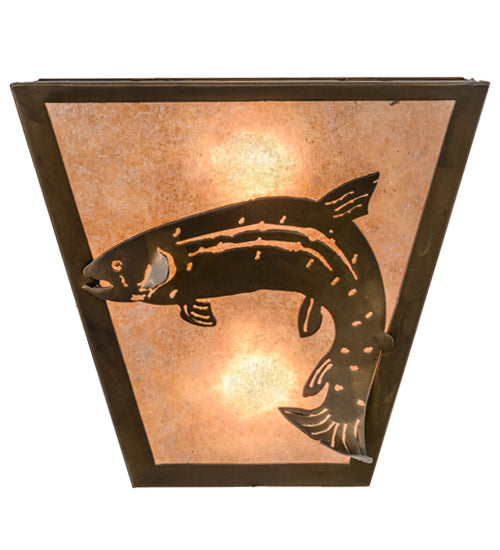 13"W Leaping Trout Wall Sconce