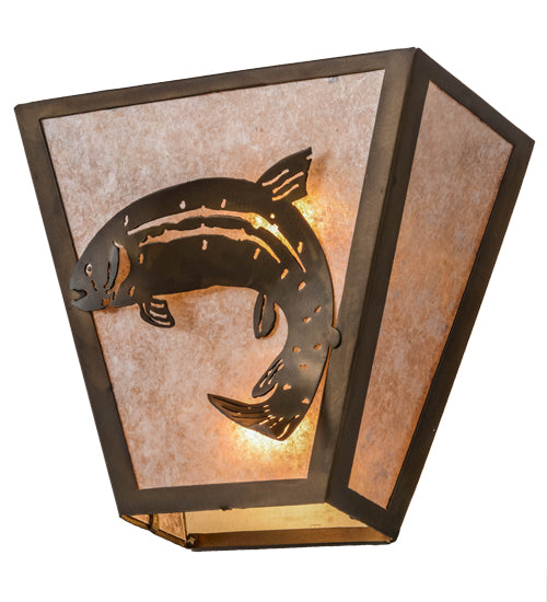 13"W Leaping Trout Wall Sconce