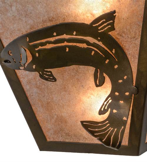 13"W Leaping Trout Wall Sconce