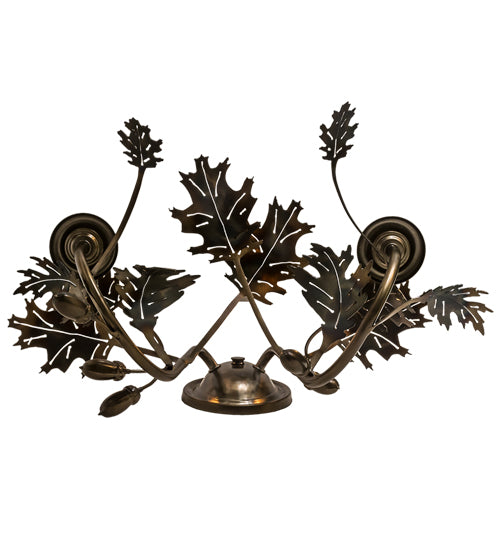 16"W Oak Leaf & Acorn 2 Lt Wall Sconce