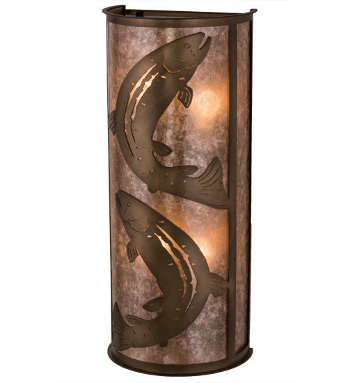 13"W Leaping Trout Wall Sconce